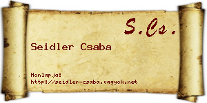 Seidler Csaba névjegykártya